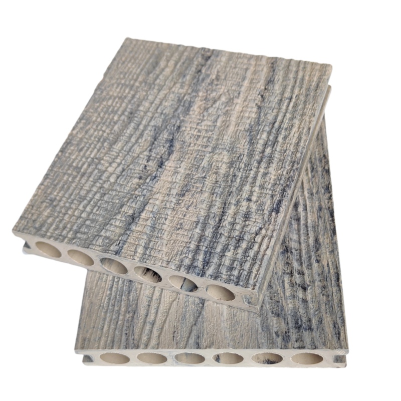 Suelo de WPC blanco y negro con relieve profundo